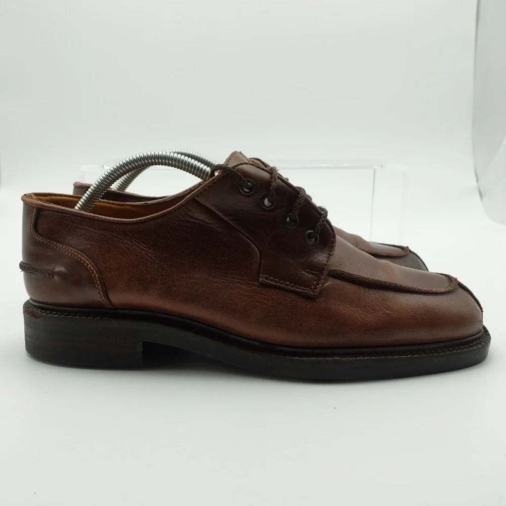 Kenneth Cole New York Made In Italy Men Size 10 Oxford Brown Leather Shoes